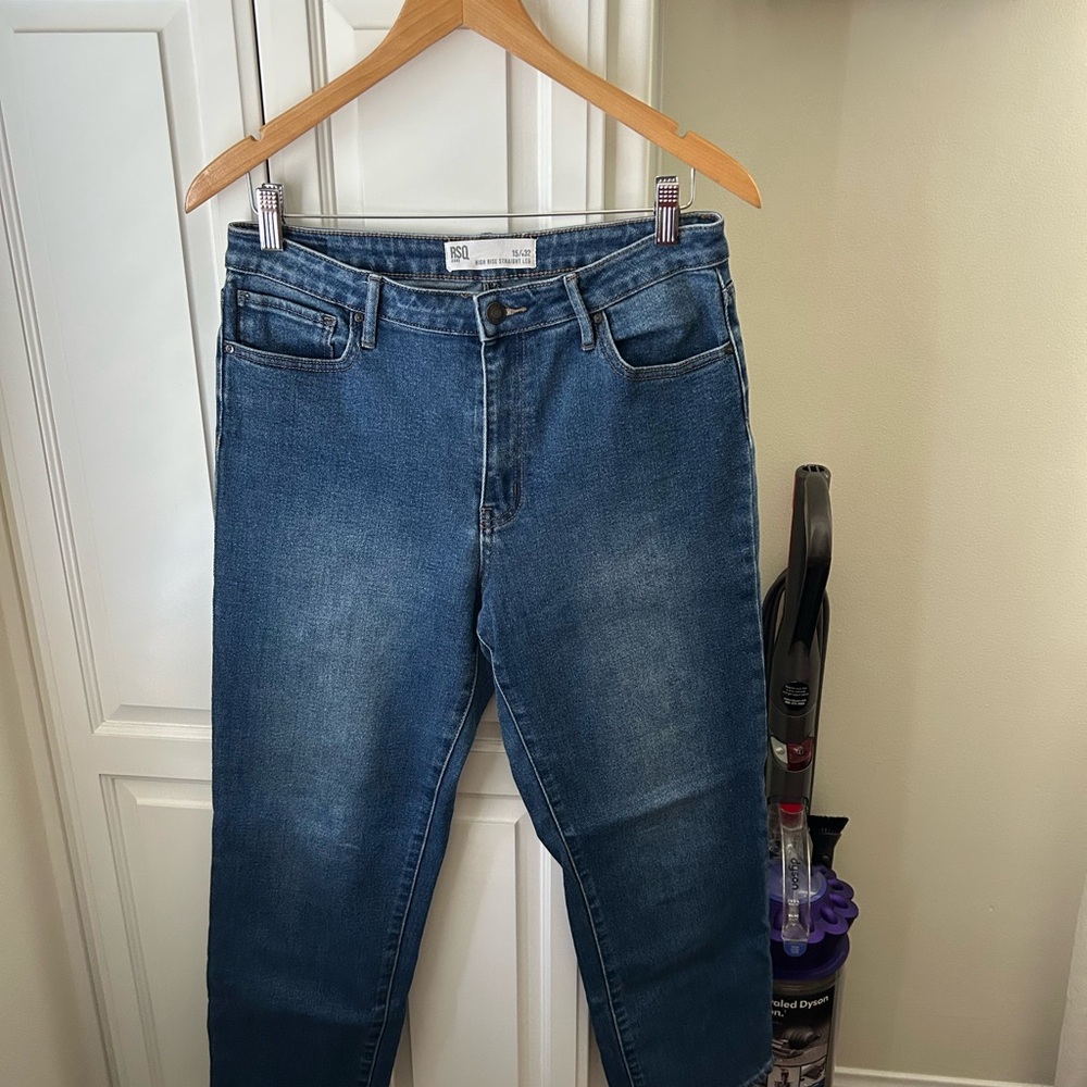 RSQ High Rise Straight Leg Blue Jeans
